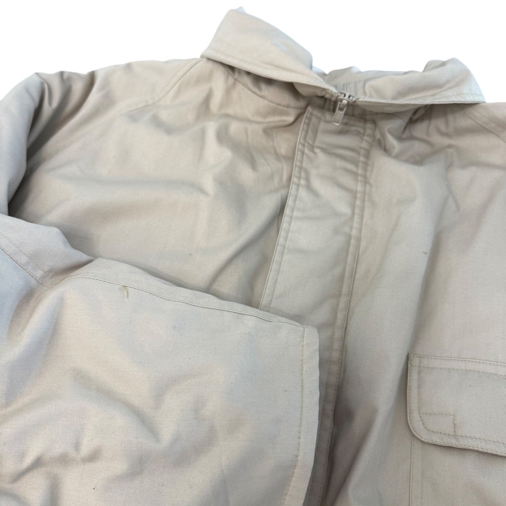 London Fog Towne Mens Tan Field Jacket XL Long Full Zip‎ Cargo Pocket Utility
